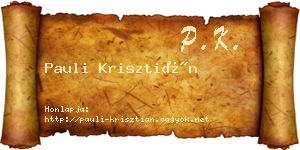 Pauli Krisztián névjegykártya